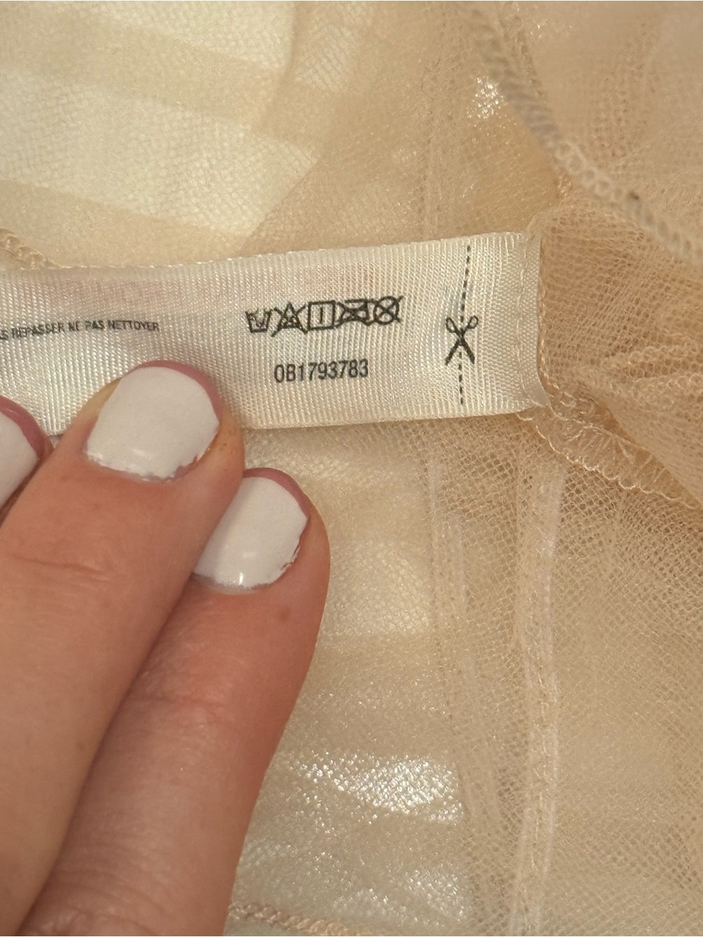 By Anthropologie Sheer Ruffled Tulle Tank Ivory Size S - Picture 8 of 8